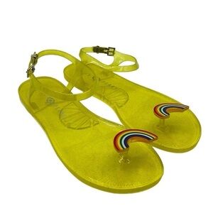Katy Perry Yellow Rainbow Glitter Jelly Sandals Size 8 New without tags!